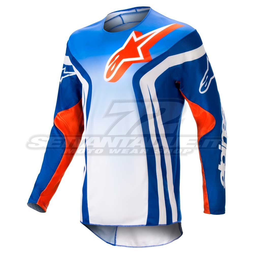 Maglia Cross Alpinestars RACER SEMI - Blue Hot Orange - Offerta Online