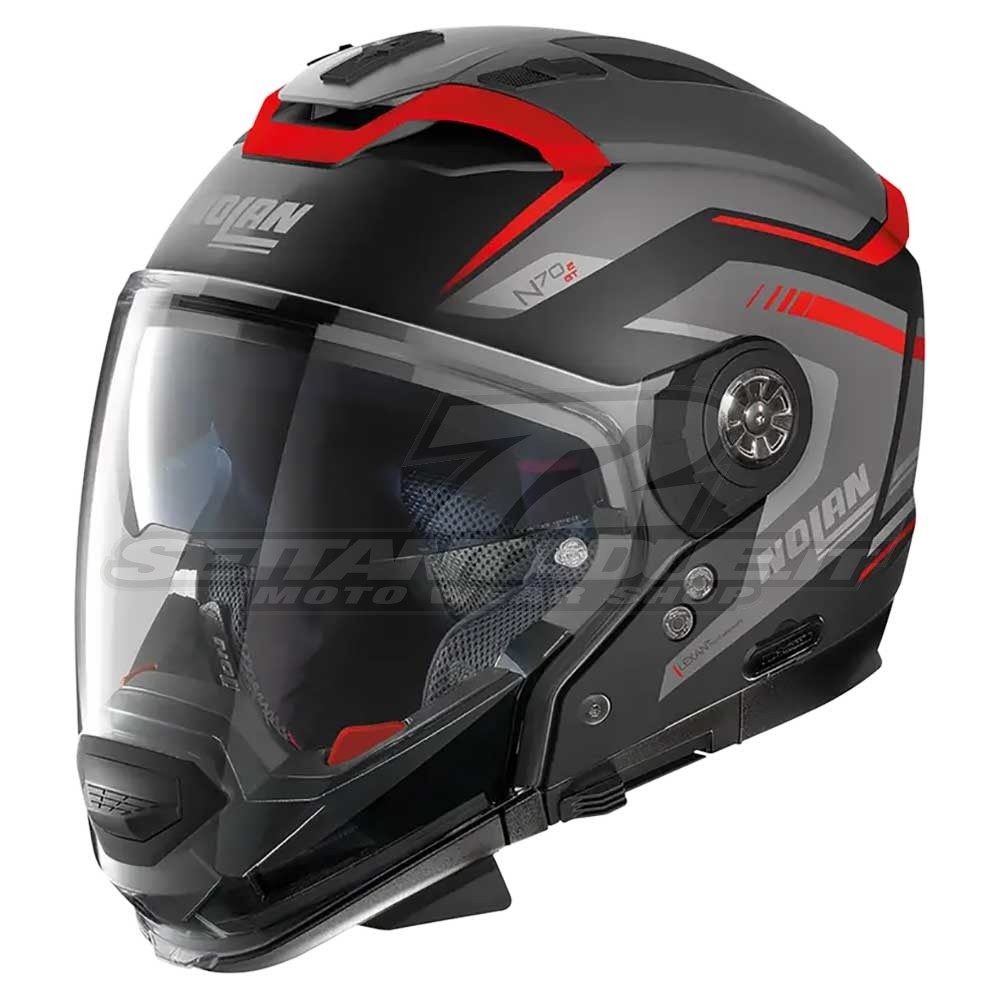 Casco Moto Nolan N70-2 GT N-COM Switchback 58 - Nero Opaco Antracite Rosso  - Offerta