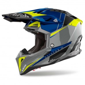 Casco Motocross Airoh AVIATOR 3 Push - Blu - Offerta Online