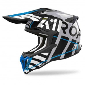 Casco Motocross Airoh STRYCKER Brave - Blu Grigio - Offerta Online