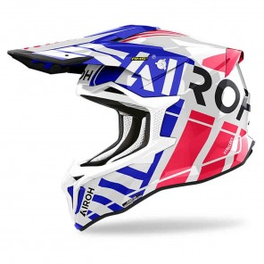 Casco Motocross Airoh STRYCKER Brave - Blu Rosso - Offerta Online