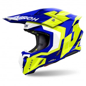 Casco Motocross Airoh TWIN 3 Dizzy - Blu Giallo - Offerta