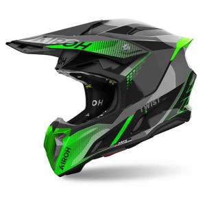 Casco Motocross Airoh TWIN 3 Shard - Verde - Offerta