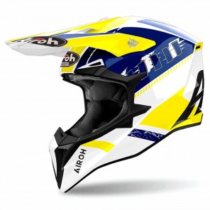 Casco Motocross Airoh WRAAAP Feel - Giallo Blu - Offerta Online