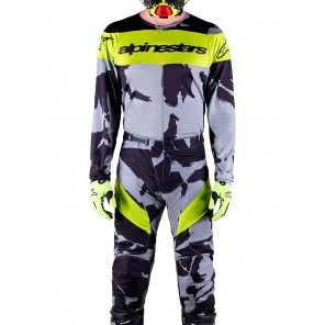 Completo Motocross Alpinestars RACER TACTICAL - Cast Gray Camo Yellow Fluo - Offerta Online