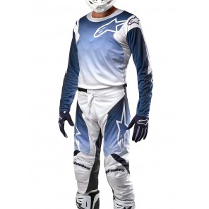 Completo Motocross Alpinestars RACER HOEN - Bianco Navy Scuro Azzurro - Offerta Online