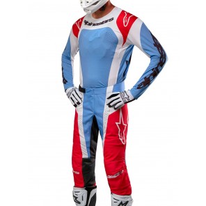 Completo Motocross Alpinestars TECHSTAR OCURI - Light Blue Mars Red White - Offerta Online
