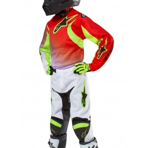 Completo Motocross Bambino Alpinestars YOUTH RACER LUCENT - Bianco Rosso Neon Giallo Fluo - Offerta Online
