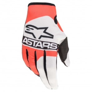 Guanti Motocross Alpinestars RADAR - Bianco Sporco Rosso Fluo Blu