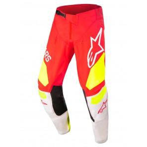 Pantaloni Motocross Alpinestars TECHSTAR FACTORY - Rosso Fluo Bianco Giallo Fluo