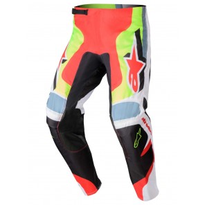 Pantaloni Motocross Alpinestars FLUID AGENT - Black Mars Red Yellow Fluo - Offerta Online