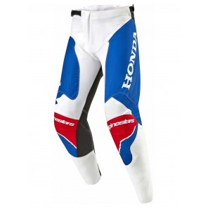 Pantaloni Motocross Alpinestars HONDA RACER ICONIC - Bianco Blu Vivo Rosso Vivo - Offerta