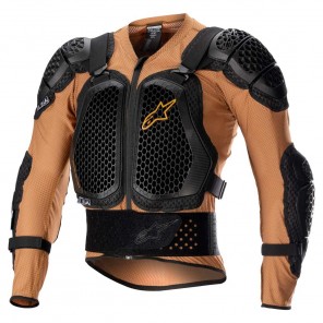 Protezione Motocross Alpinestars BIONIC ACTION V2 Jacket - Sand Black Tangerine - Offerta Online