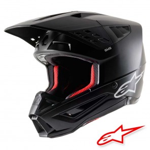 Casco Motocross Alpinestars S-M5 Solid - Nero Opaco