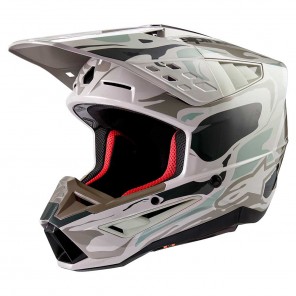 Casco Motocross Alpinestars SM5 MINERAL - Warm Gray Celadon Green Lucido - Offerta