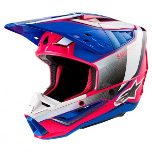 Casco Motocross Alpinestars SM5 SAIL - White Diva Pink Enamel Blue Lucido - Offerta