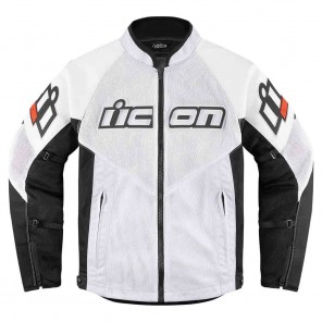 Giacca Moto Pelle Icon MESH AF - Bianco - Offerta Online