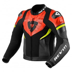 Giacca REV'IT! HYPERSPEED 2 AIR - Nero Rosso Neon - Offerta