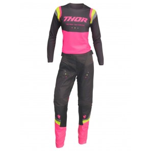 Completo Cross Donna Thor WOMEN'S PULSE REV - Carbone Rosa Fluo