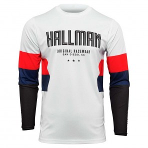 Maglia Motocross Thor Hallman DIFFER DRAFT - Bianco Rosso Blu Navy