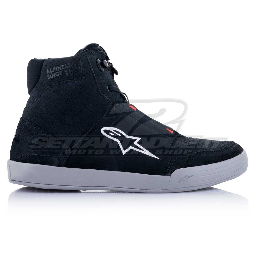 Alpinestars CHROME Motorcycle Shoes - Black Cool Grey Red Fluo