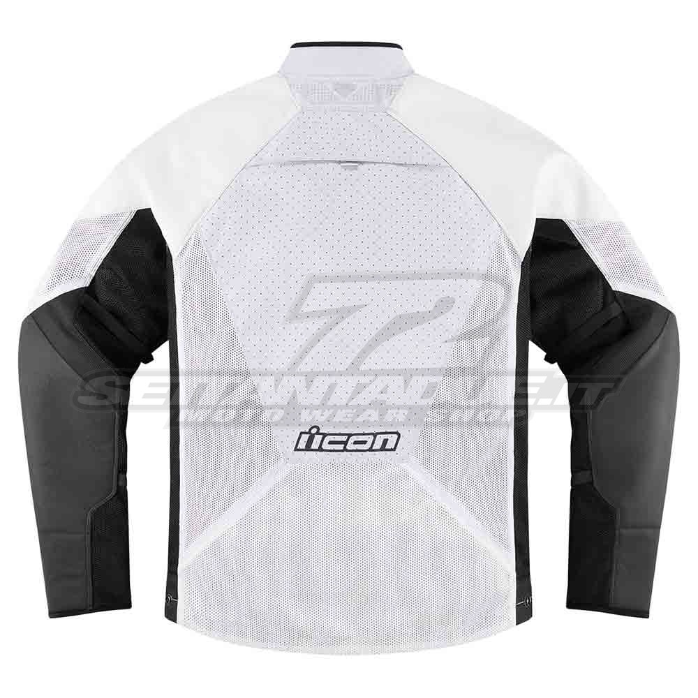 Icon MESH AF Motorcycle Leather Jacket - White - Online Sale |  SETTANTADUE.IT
