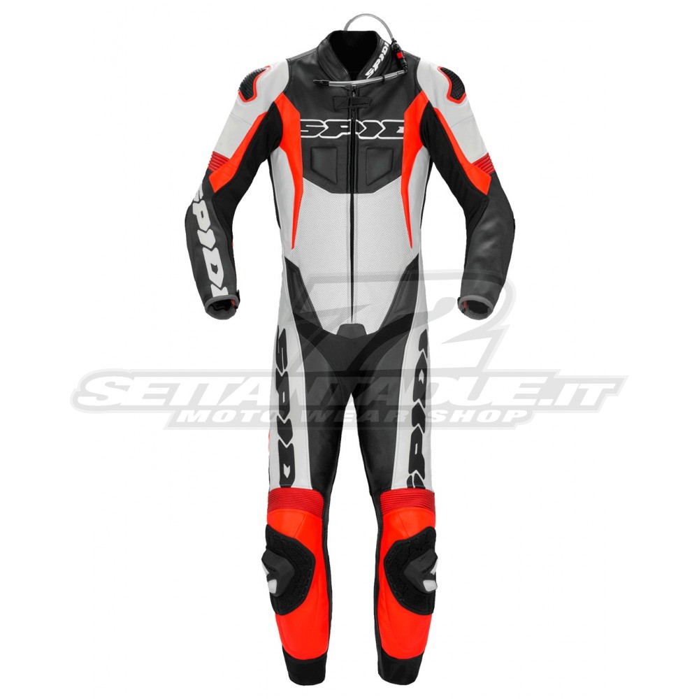Spidi SPORT WARRIOR P PRO Motorcycle Leather Suit - Black Red