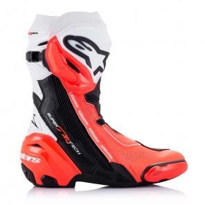 Alpinestars SUPERTECH R VENTED Boots - Black White Red Fluo