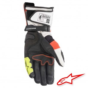 Alpinestars SP-2 V3 Leather Gloves - White Red Fluo Black