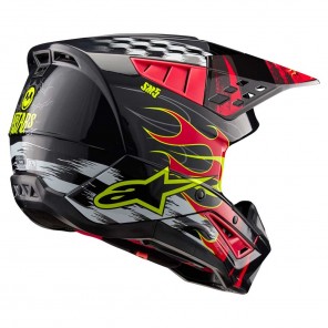 Alpinestars SM5 RASH Helmet - Dark Gray Bright Red Glossy