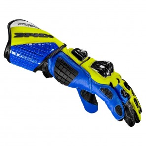 Spidi CARBO TRACK EVO Leather Gloves - Blue Yellow