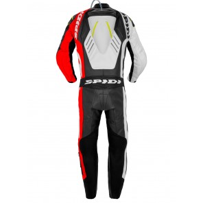 Spidi TRACK WIND PRO Leather Suit - Red Fluo Yellow