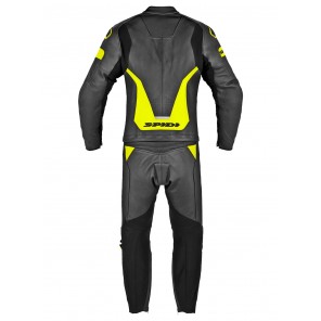 Spidi LASER TOURING 2pc Leather Suit - Black Yellow Fluo