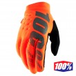 100% BRISKER Youth Motocross Gloves - Fluo Orange Black