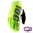 100% BRISKER Youth Motocross Gloves - Fluo Yellow