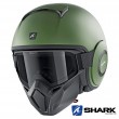Shark STREET-DRAK Blank Mat Open Face Helmet - Green