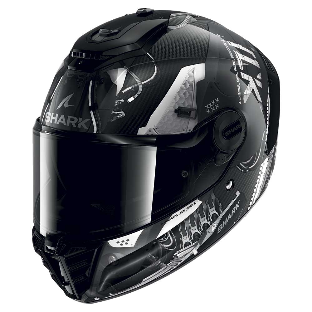 Casco integrale Shark Spartan Carbon 1.2 Skin in carbonio Bianco Argento